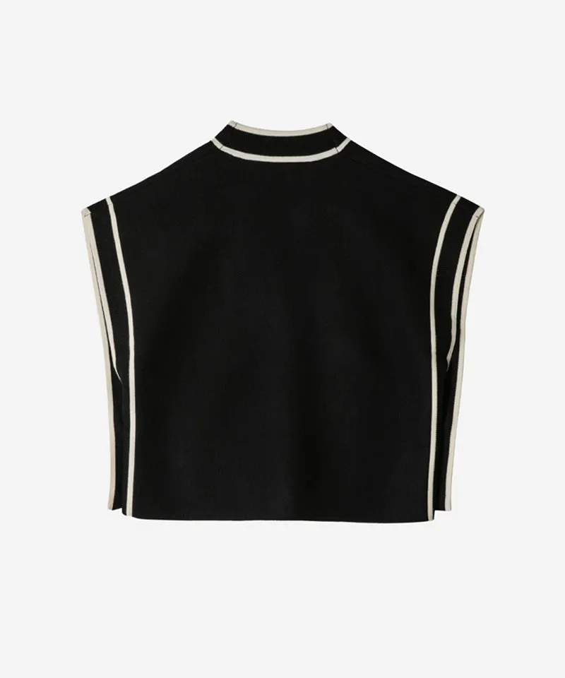 OBER Golf Color Block V-Neck Knit Vest - Black