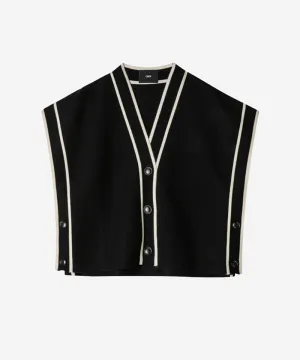 OBER Golf Color Block V-Neck Knit Vest - Black