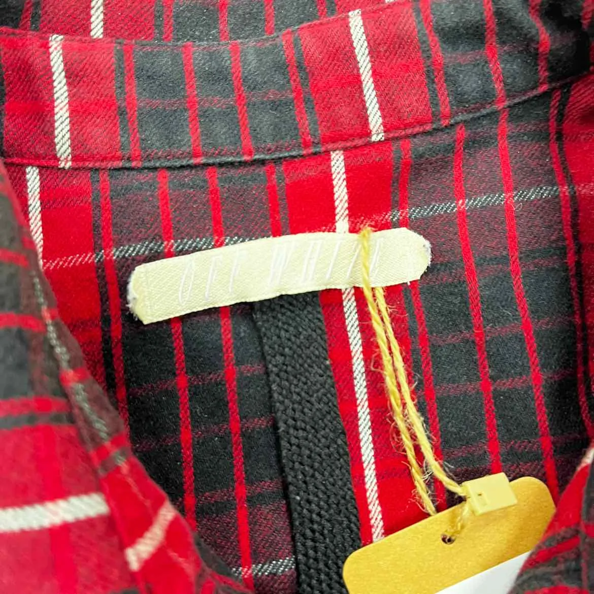 OFF-WHITE Flannel "DIAGONAL" Red Used Size S