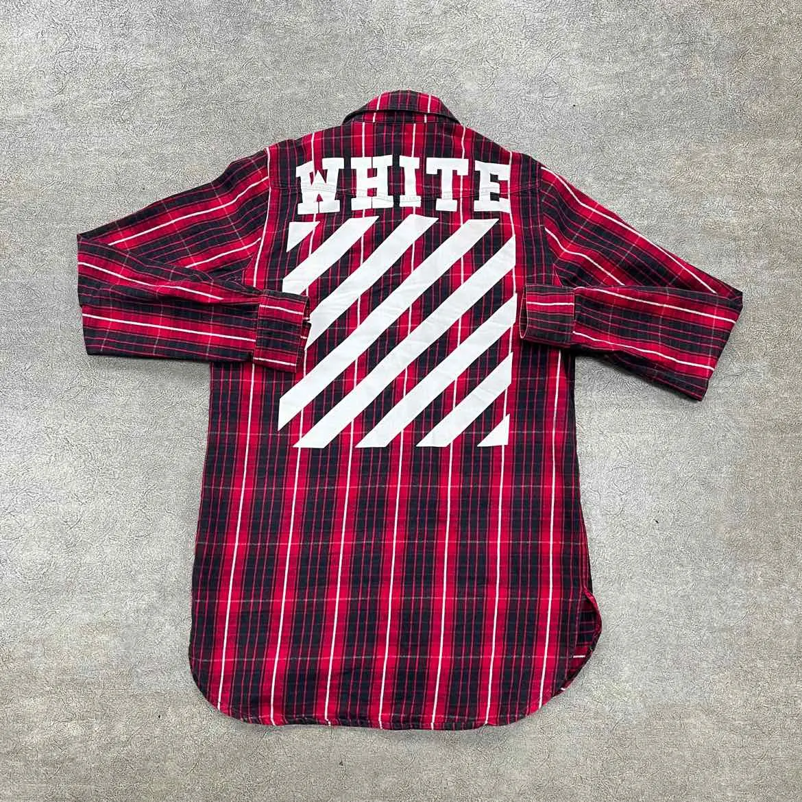 OFF-WHITE Flannel "DIAGONAL" Red Used Size S