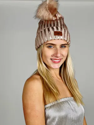 Pink Britt's Knits Pom Hat