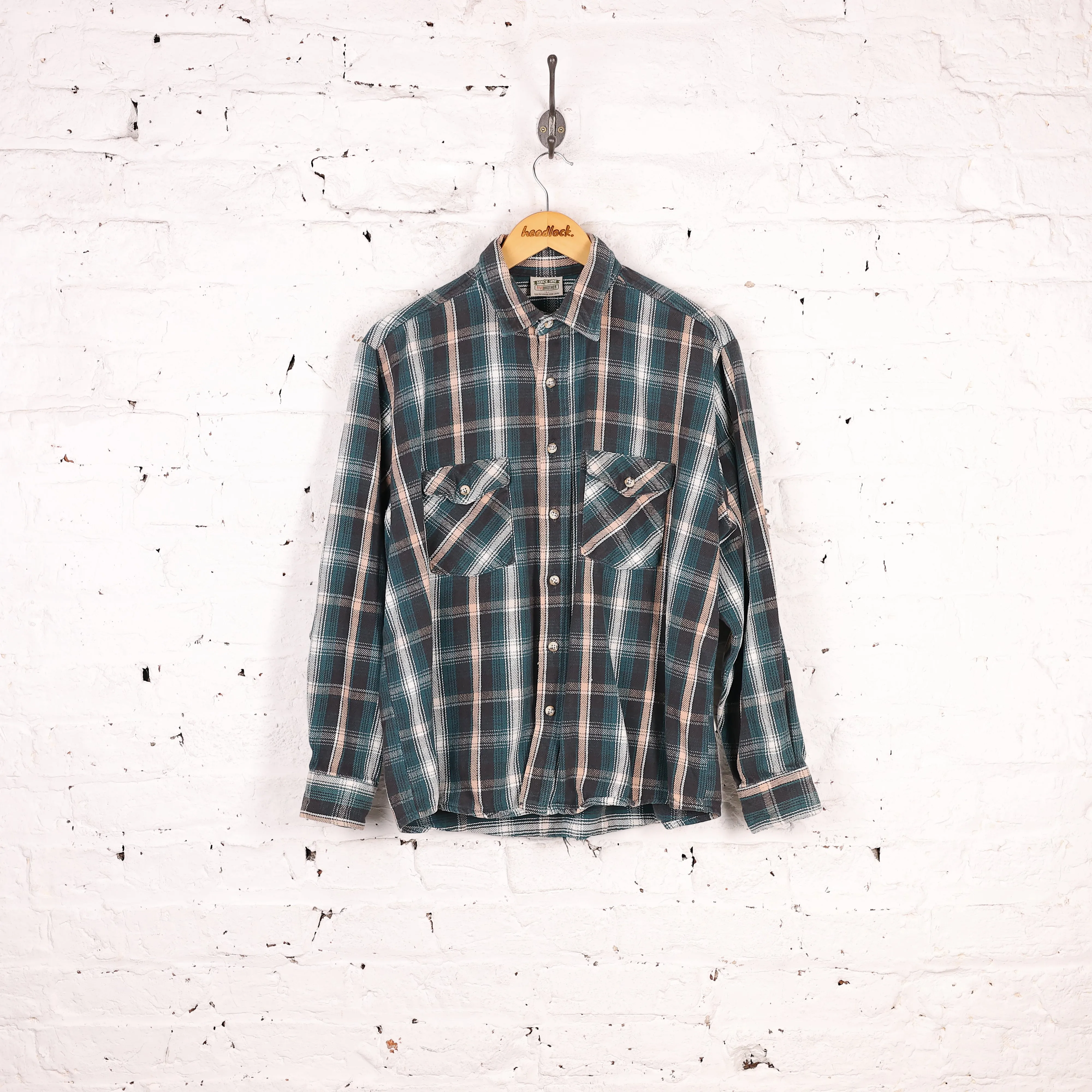 Plaid Check Shirt - Green - L