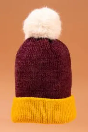 Powder pom pom hat- assorted colors