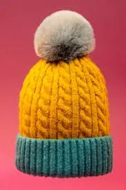 Powder pom pom hat- assorted colors