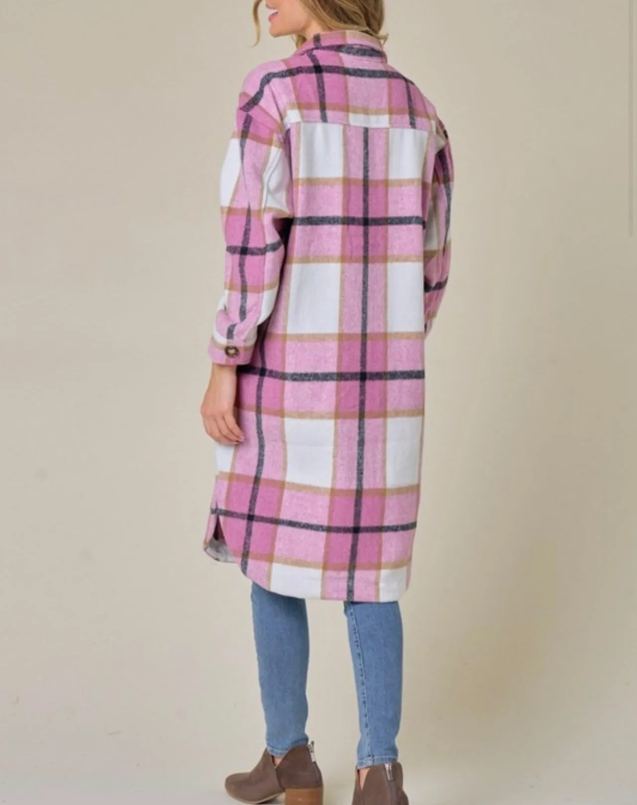 Pretty in Pink Baddie Flannel Shacket
