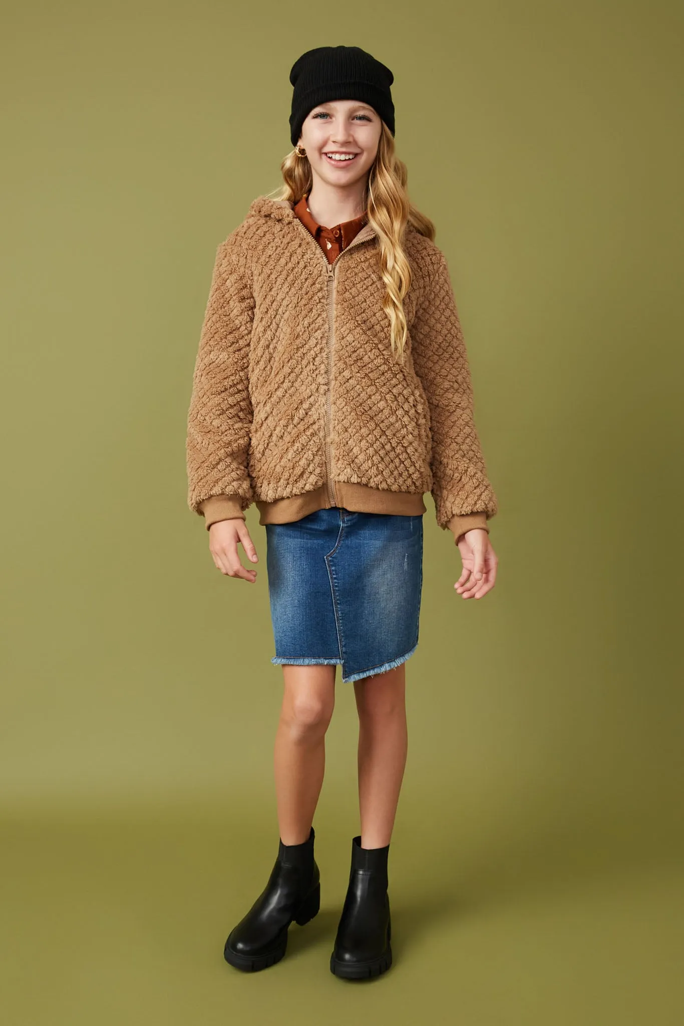 Quilted Plush Hooded Jacket