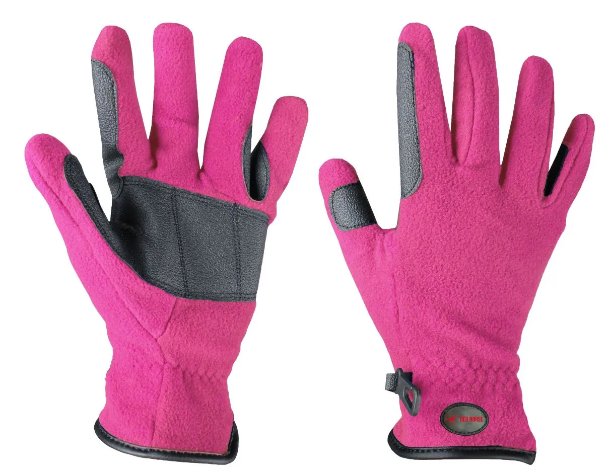 Red Horse Horse Riding Gloves Fleece