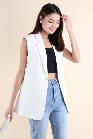 RESTOCKED** POLINA TRENCH VEST IN WHITE