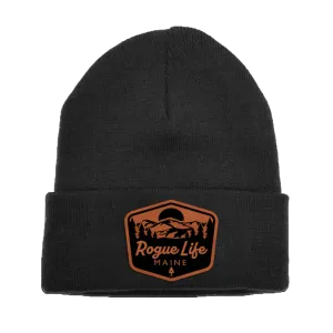 Rogue Life Mountains Leather Patch Fleece-Lined Knit Beanie
