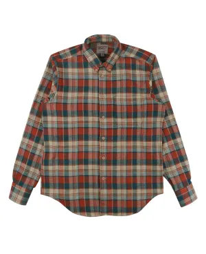 Rustic Nep Flannel Easy Shirt Red Cream