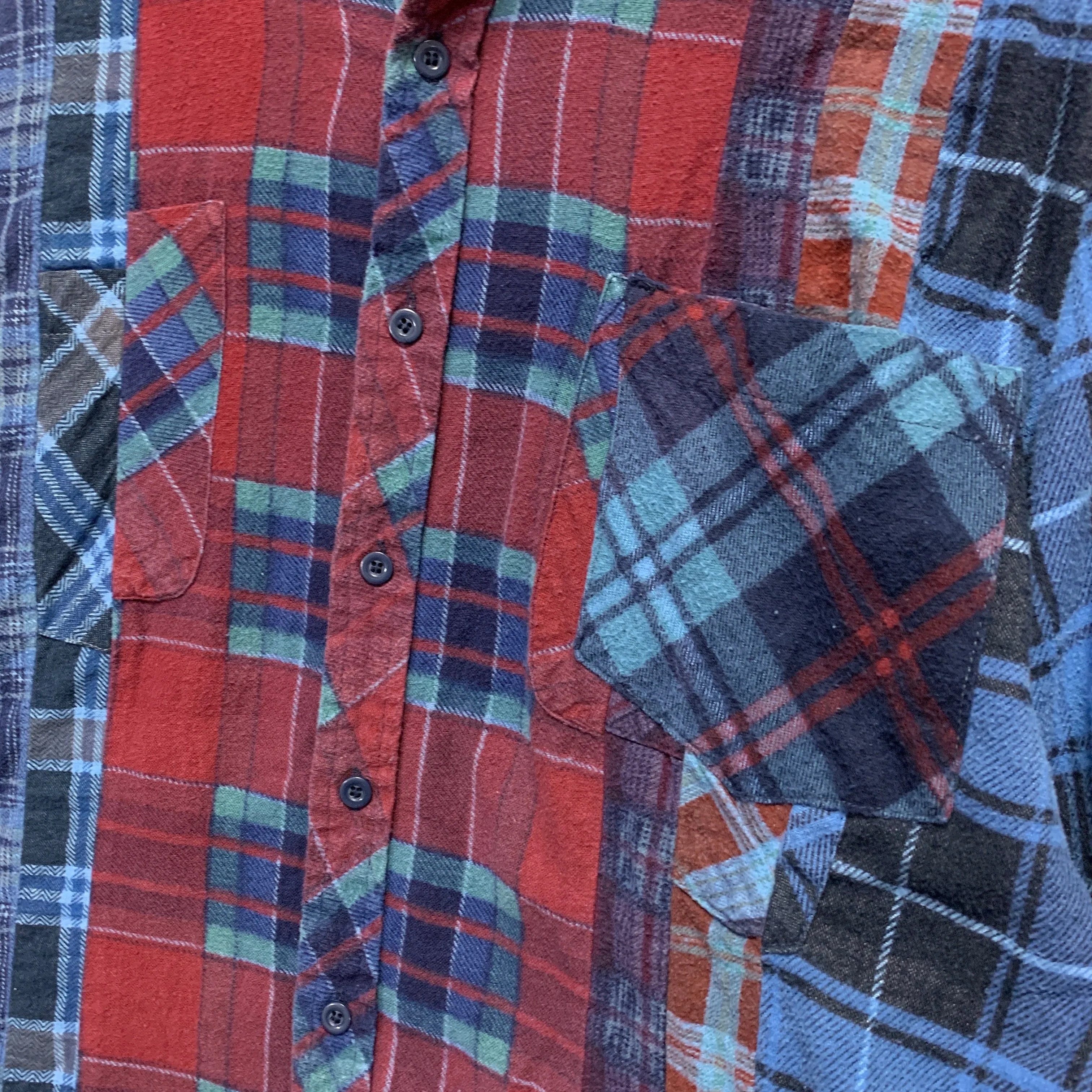 [S] Needles Rebuild 7 Cut Oversized Flannel Shirt