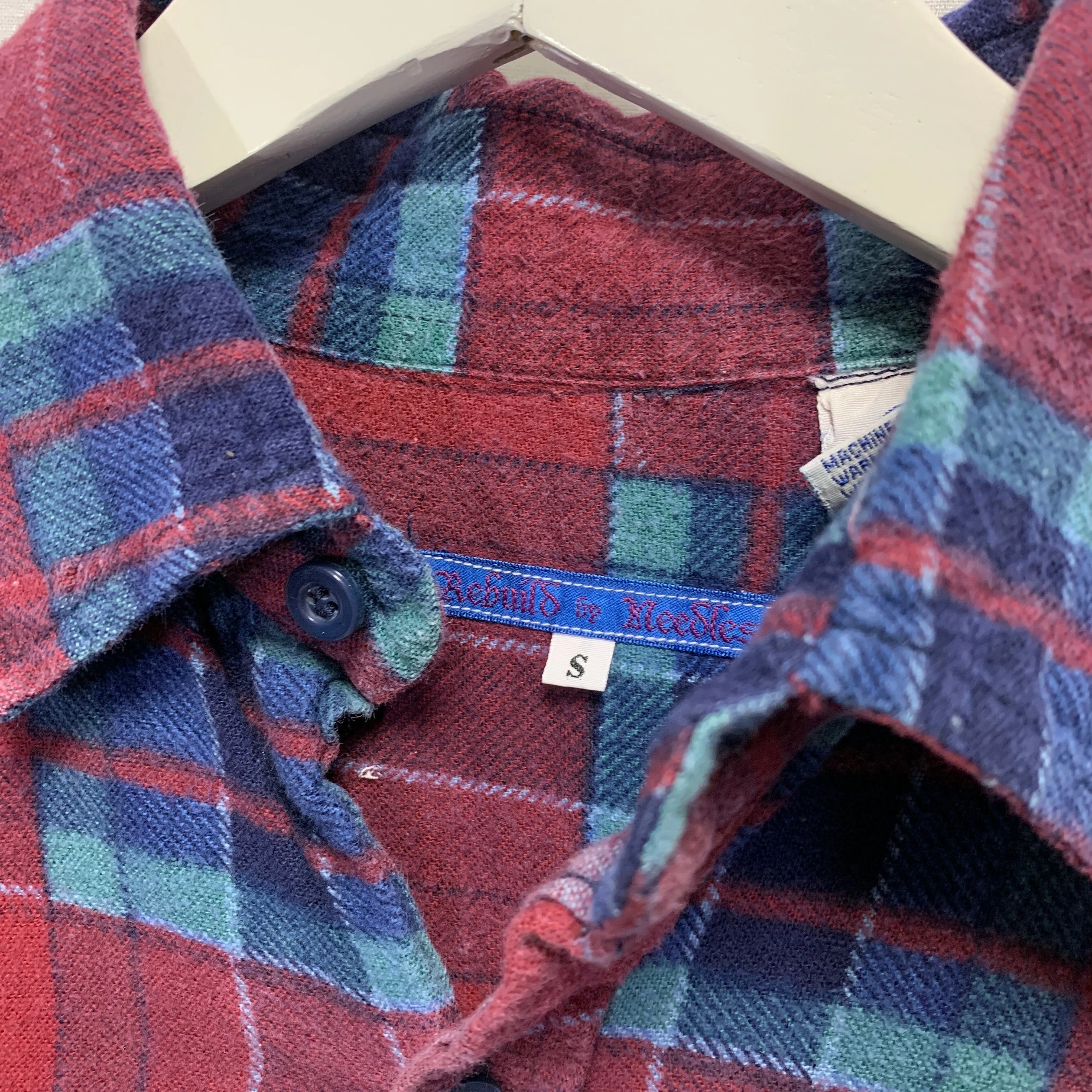 [S] Needles Rebuild 7 Cut Oversized Flannel Shirt