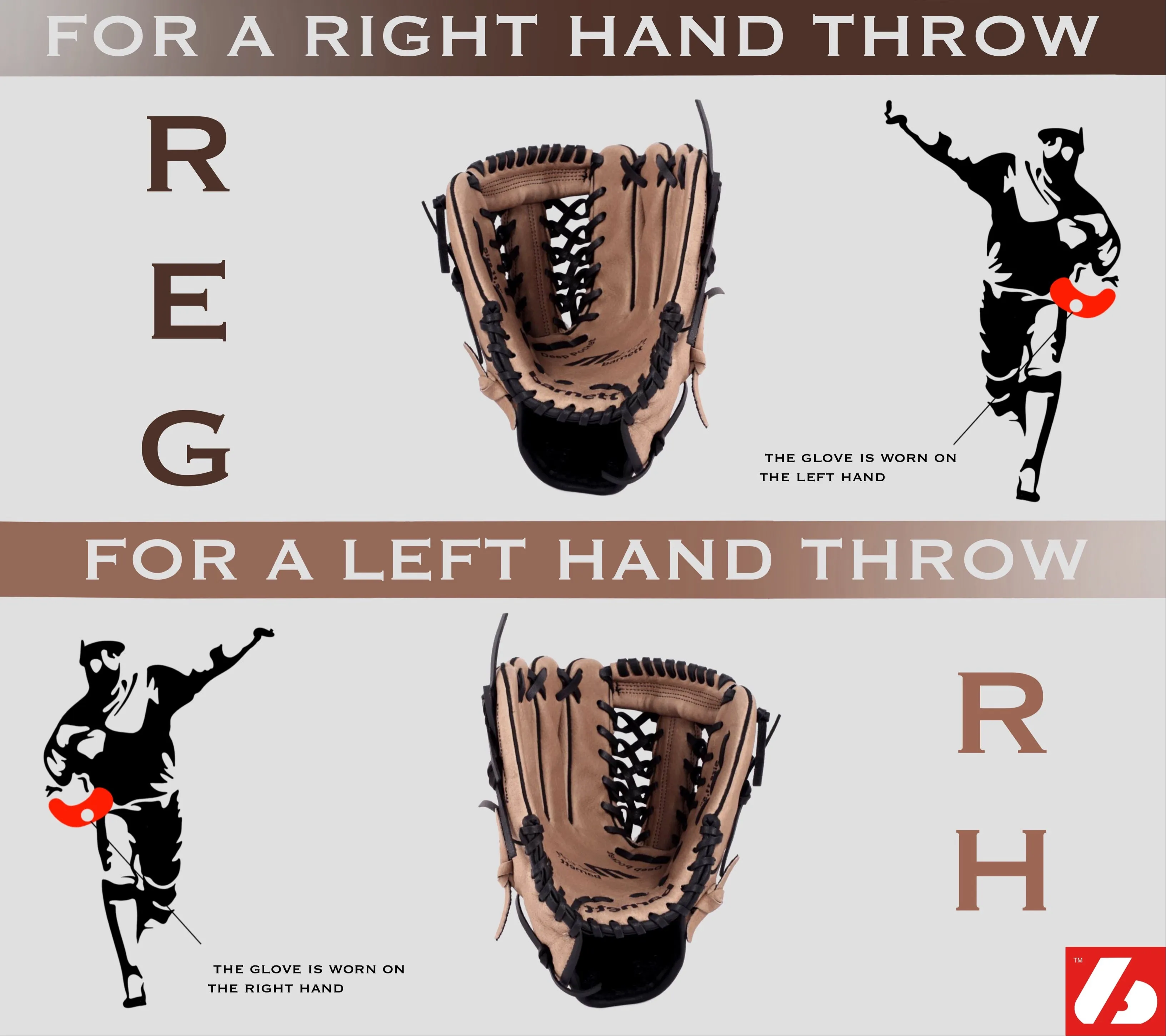 SL-125 Baseball gloves in leather outfield, size 12.5, Brown
