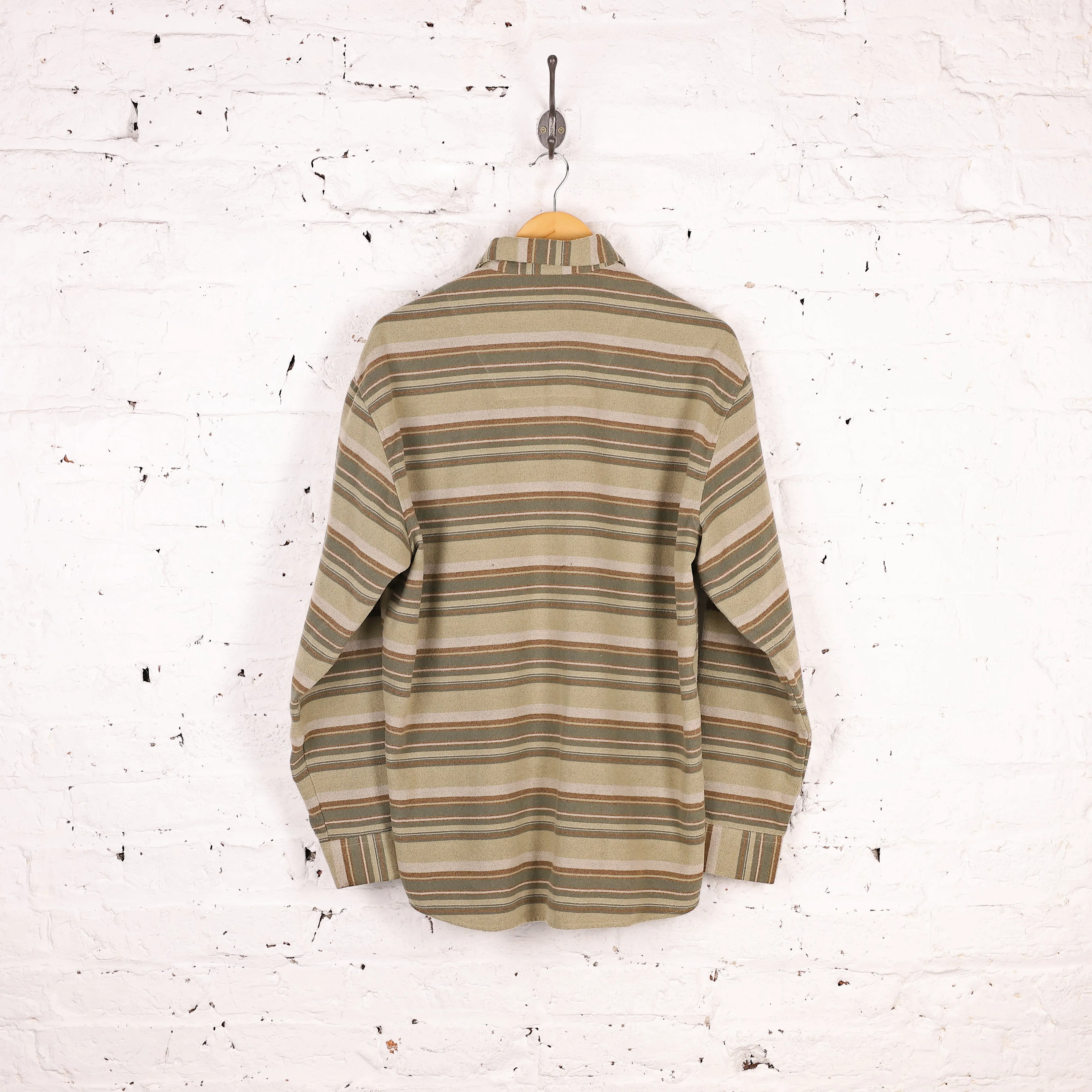 Striped Flannel Shirt - Green - L