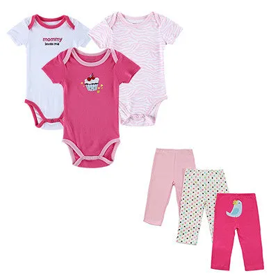 Summer Baby Boy Clothes 6 Pcs/lot Newborn Jumpsuit Short Sleeve Clothing Set