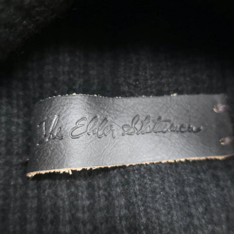 The Elder Statesman Cashmere Beanie Black Ribbed Knit
