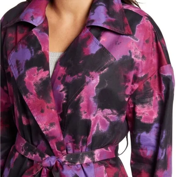Tinsel Tie Dye Trench Coat