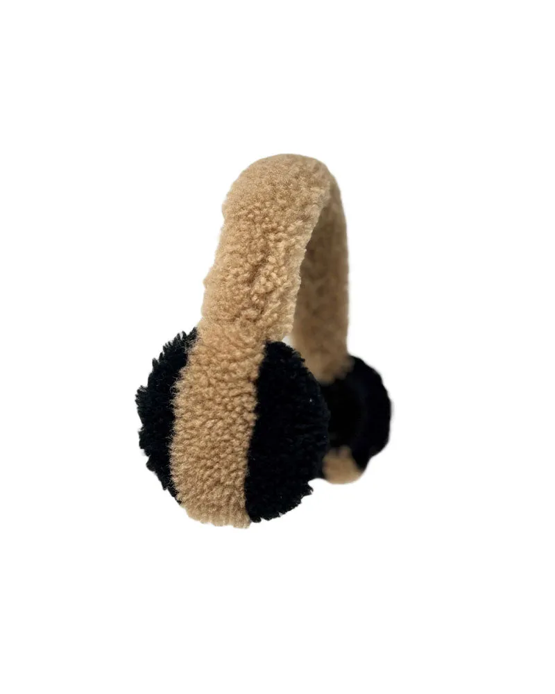 Two-Tone Shearling Wrapped Earmuffs