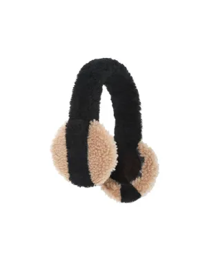 Two-Tone Shearling Wrapped Earmuffs