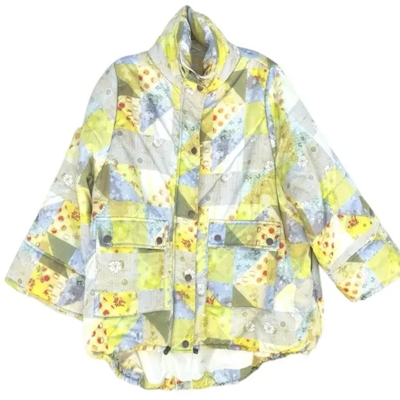 URBAN OUTFITTERS patchwork KIT print puffer jacket puffy Coat OVERSIZED big NEW