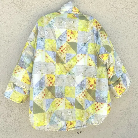 URBAN OUTFITTERS patchwork KIT print puffer jacket puffy Coat OVERSIZED big NEW