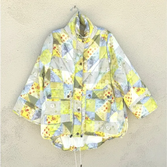 URBAN OUTFITTERS patchwork KIT print puffer jacket puffy Coat OVERSIZED big NEW