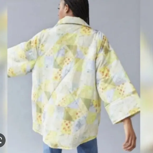 URBAN OUTFITTERS patchwork KIT print puffer jacket puffy Coat OVERSIZED big NEW