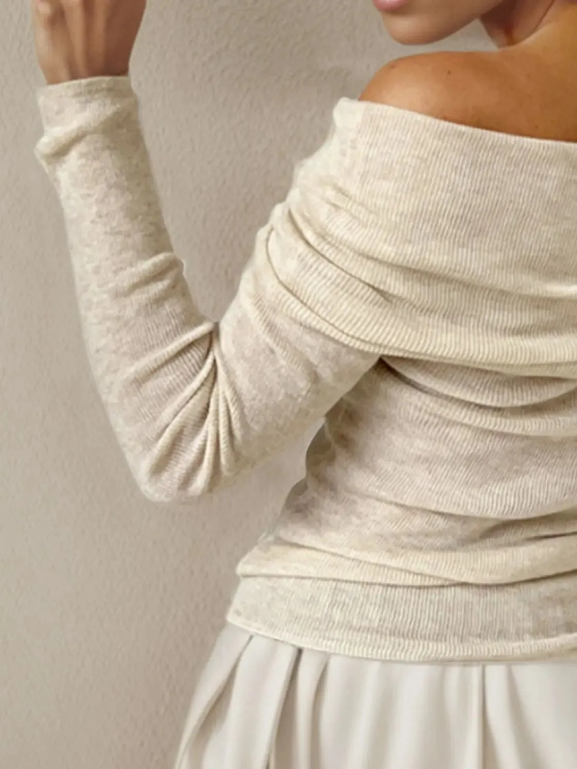 'Viatrix' Wool Knit Off-Shoulder Sweater