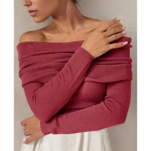 'Viatrix' Wool Knit Off-Shoulder Sweater