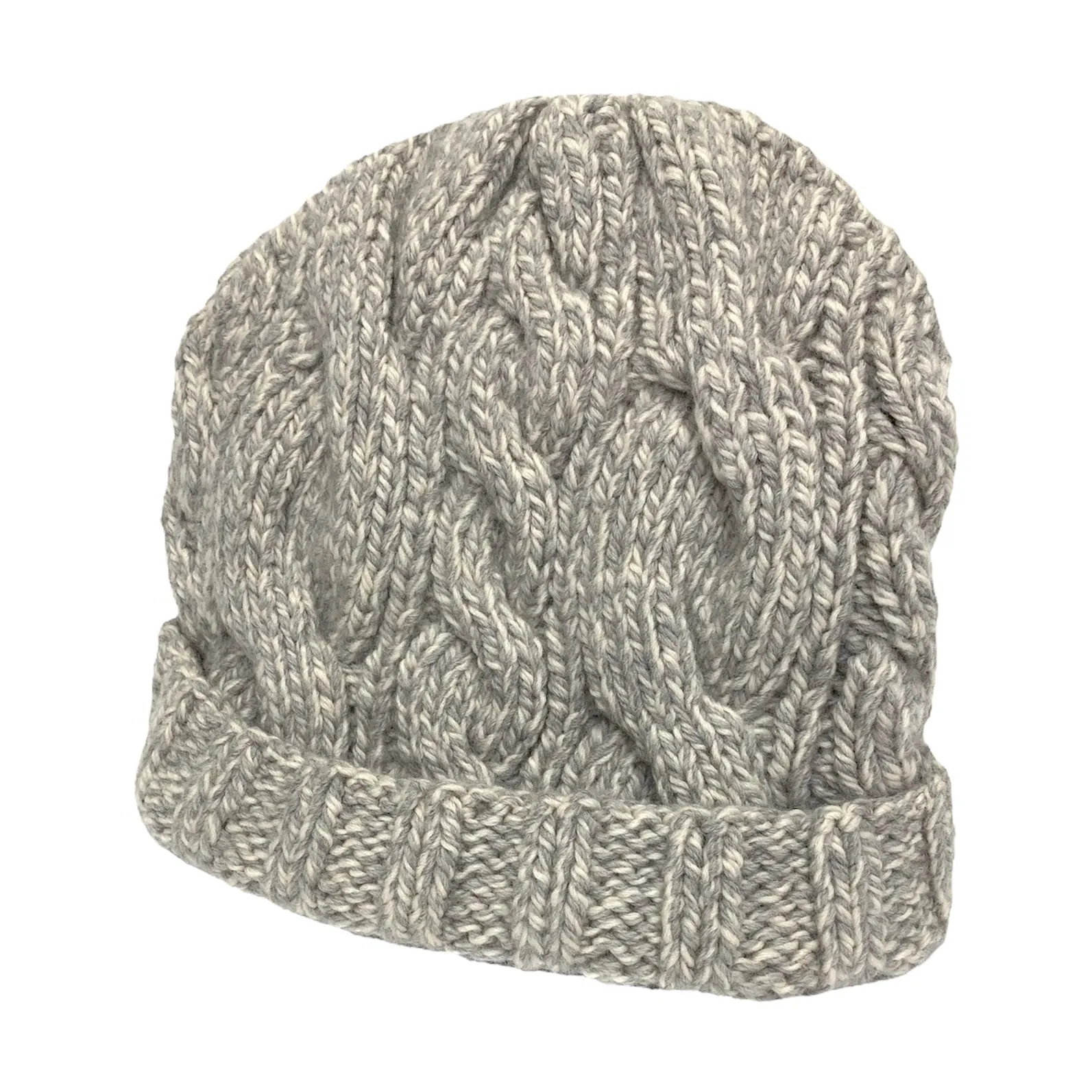 Visvim Cable Knit Wool Beanie Grey