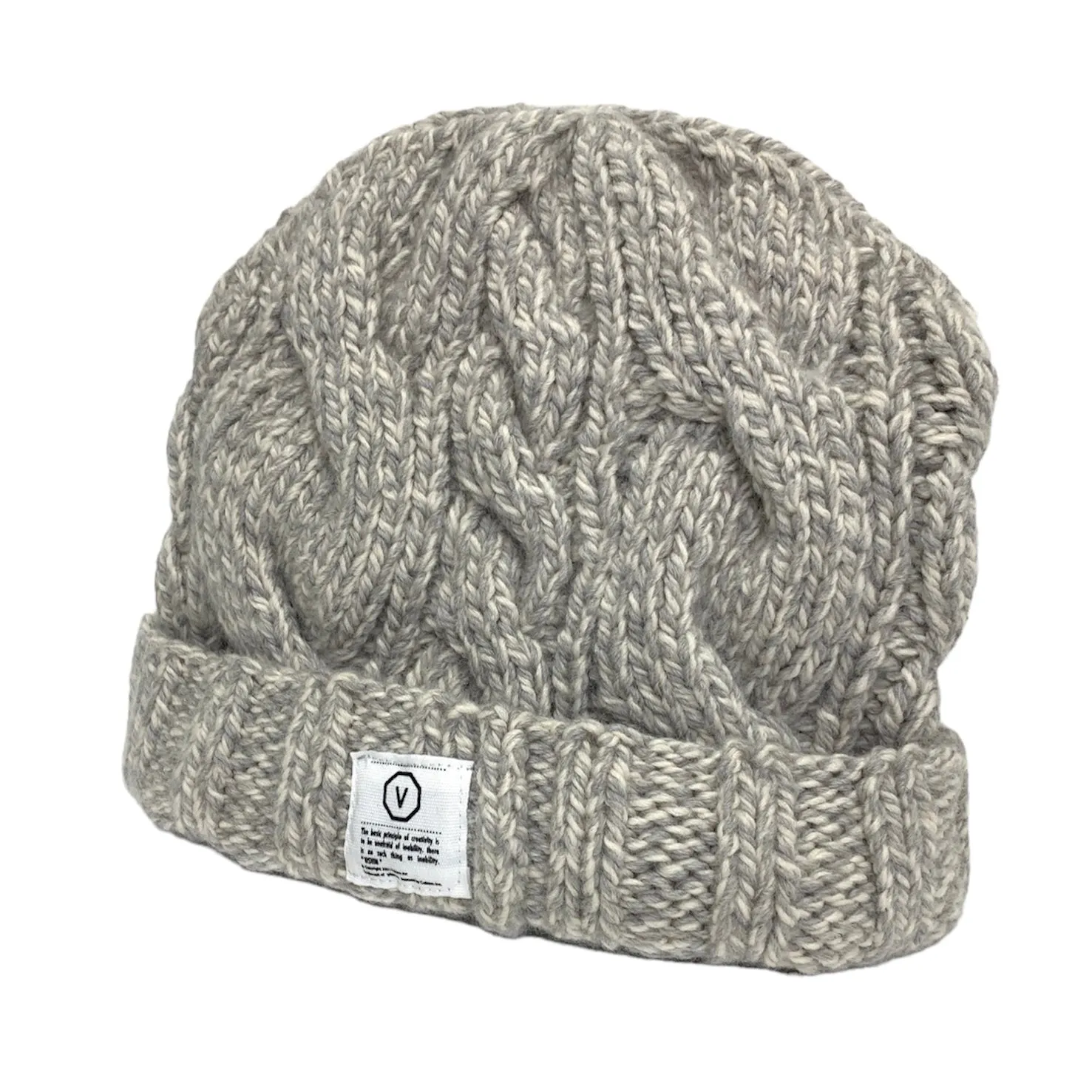 Visvim Cable Knit Wool Beanie Grey