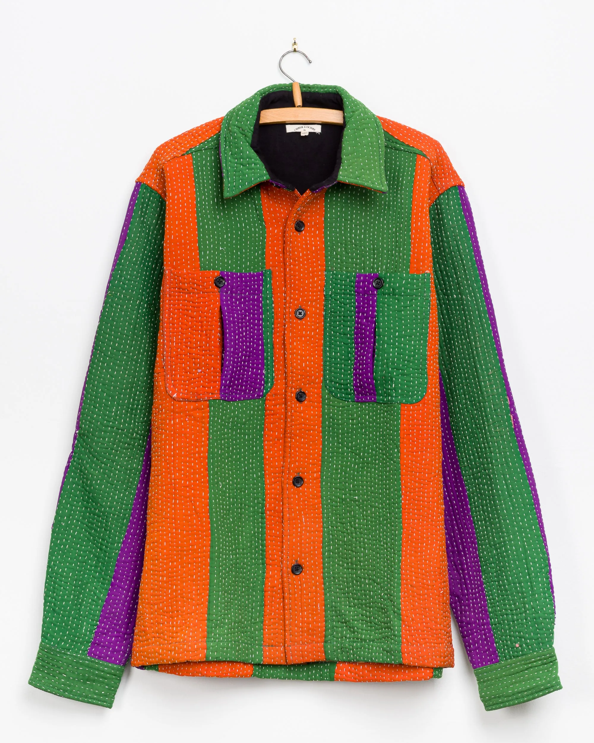Vivek Overshirt in Quilted Kantha - XL