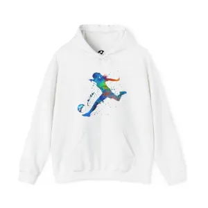 Watercolor Ladyballer Adult Hooded Sweatshirt