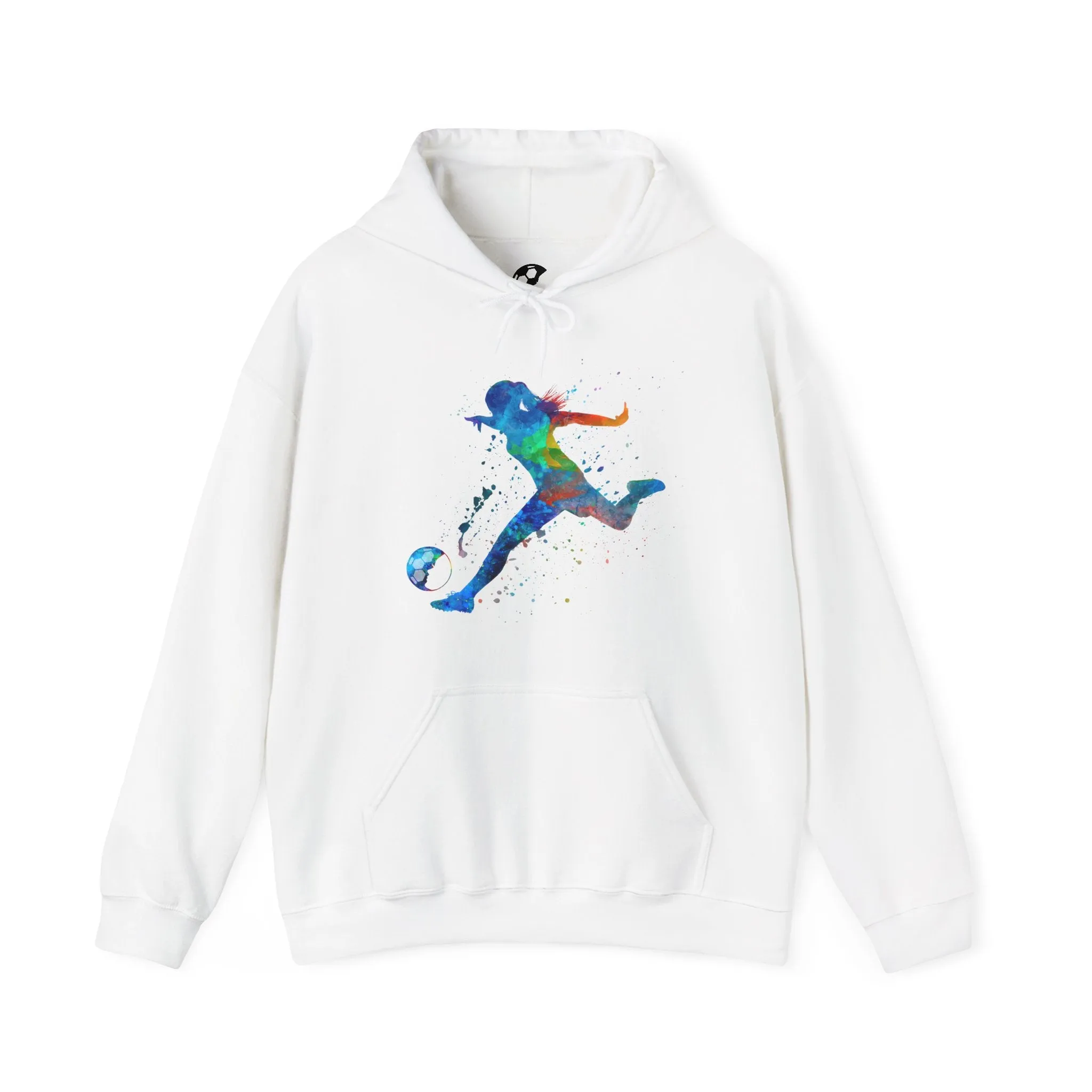 Watercolor Ladyballer Adult Hooded Sweatshirt