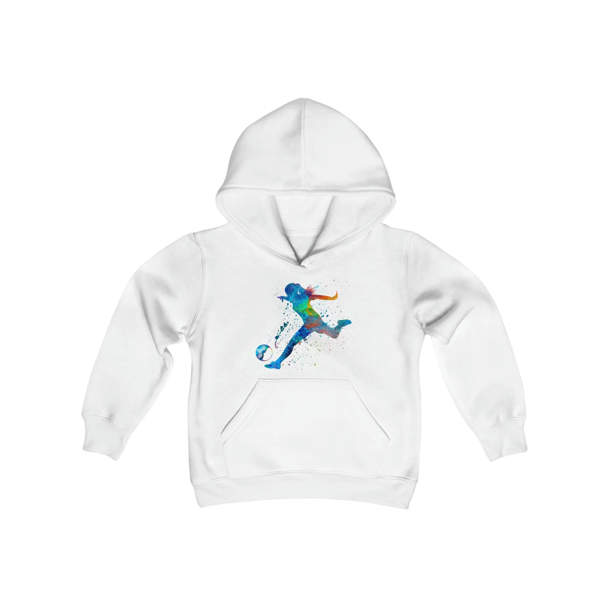 Watercolor Ladyballer Youth Hooded Sweatshirt