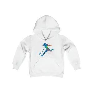 Watercolor Ladyballer Youth Hooded Sweatshirt
