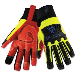 WEST CHESTER Extreme Work MultiPurpX Gloves, Medium, Black/Gray, Elastic Wrist, 89300/M