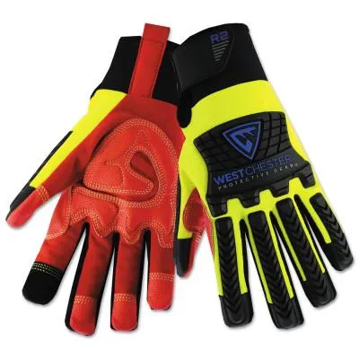 WEST CHESTER Extreme Work MultiPurpX Gloves, Medium, Black/Gray, Elastic Wrist, 89300/M