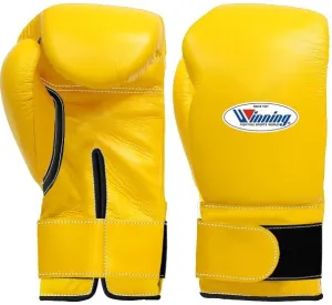 Winning Velcro Boxing Gloves - Yellow · Black