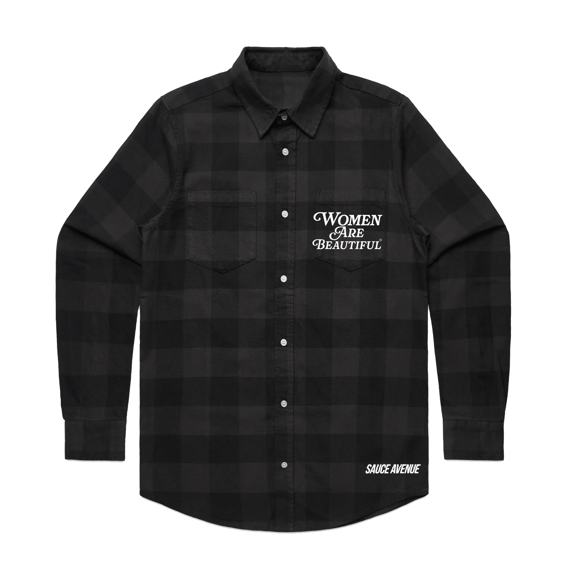 Women Are Beautiful (WH) | Grey/Black Flannel Shirt