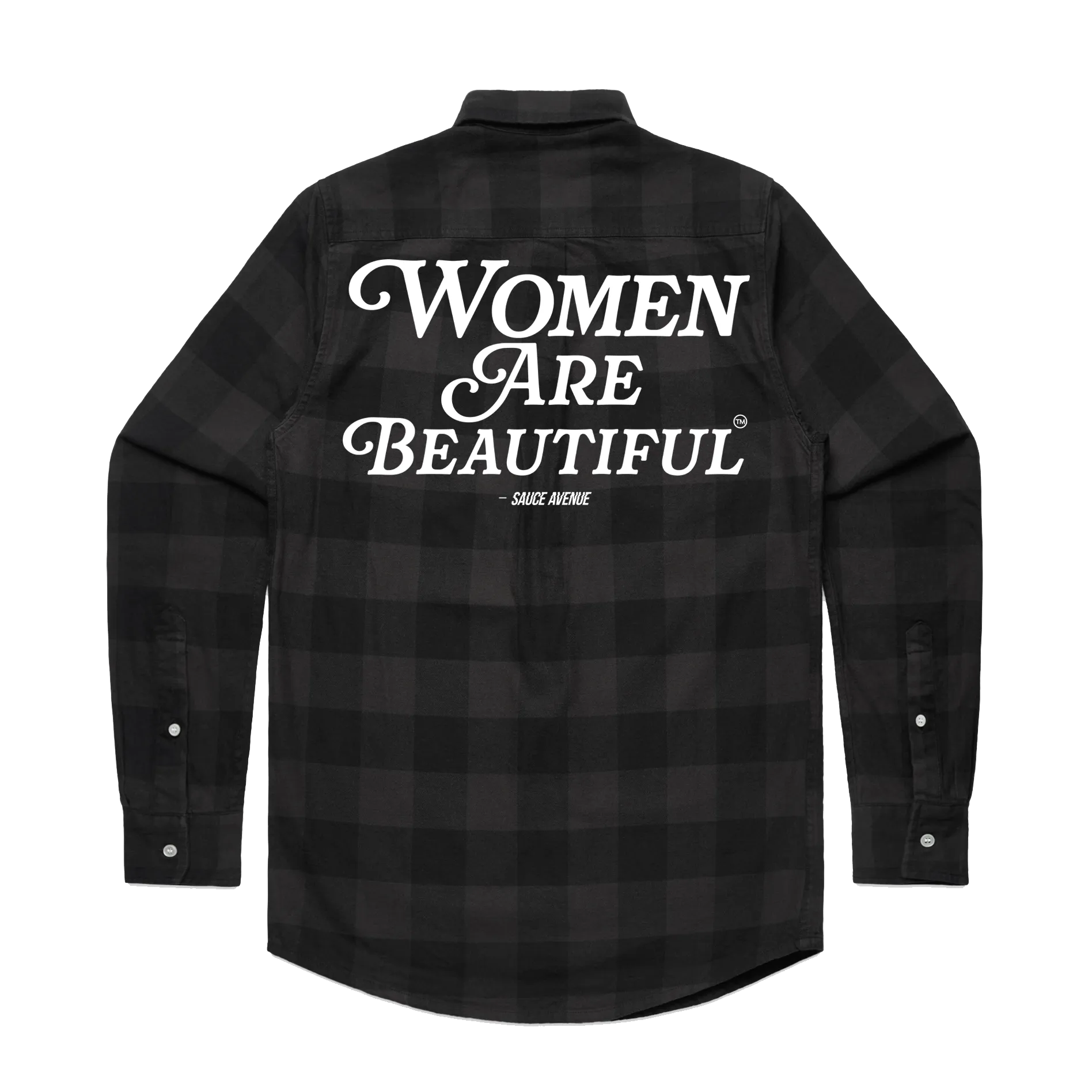 Women Are Beautiful (WH) | Grey/Black Flannel Shirt