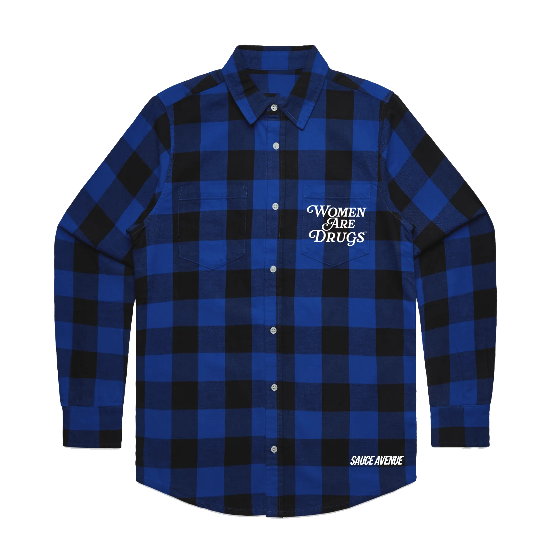 Women Are Drugs (WH) | Royal Blue Flannel Shirt