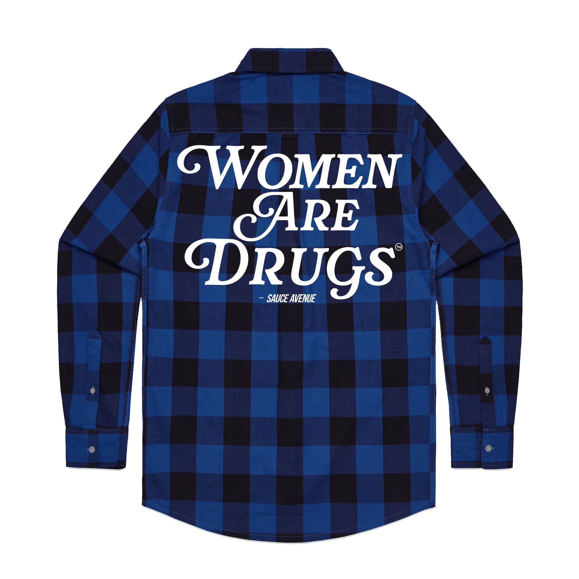 Women Are Drugs (WH) | Royal Blue Flannel Shirt