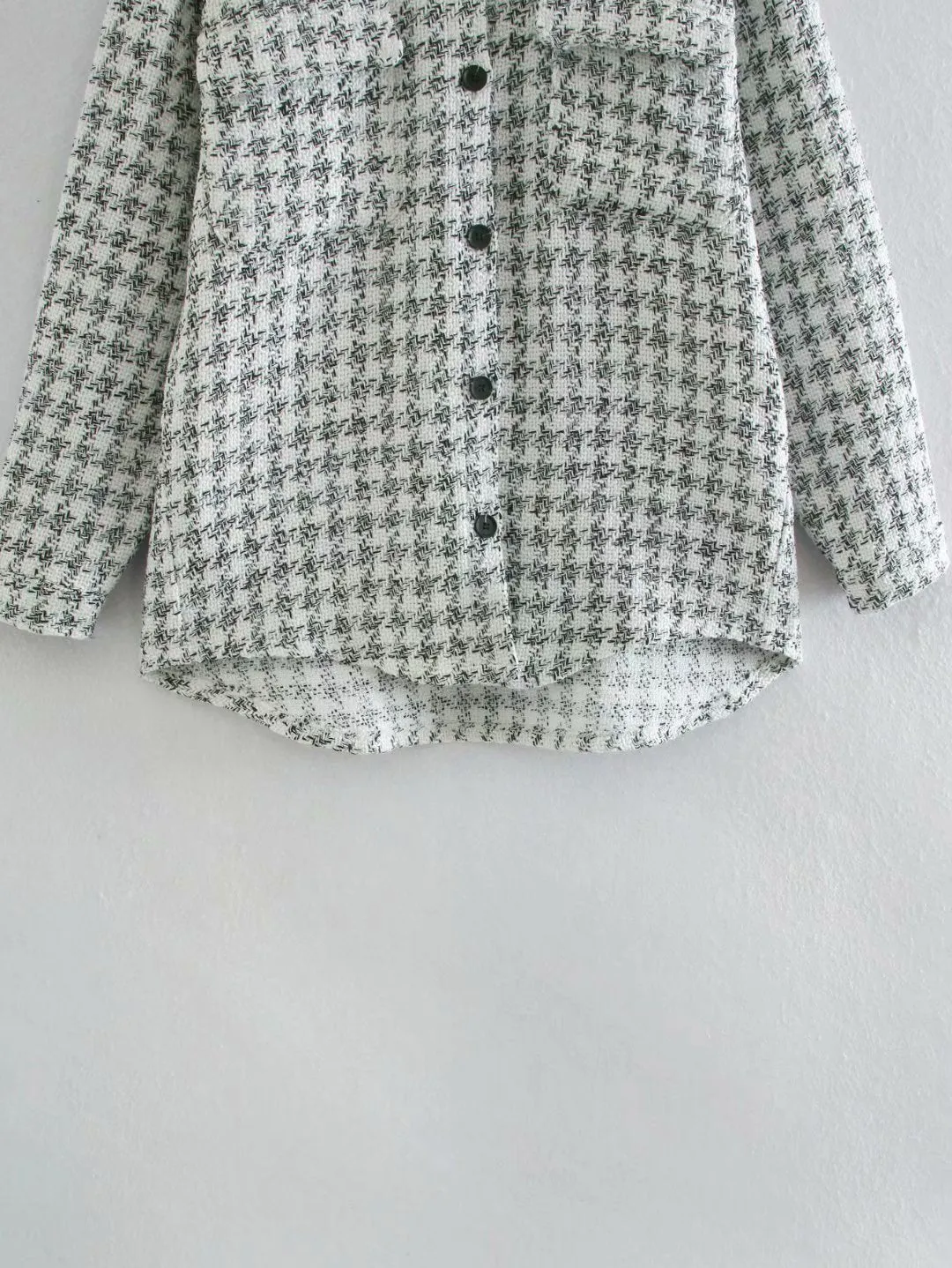 Woolen Single-breasted Lapel Contrast Coat Outerwear
