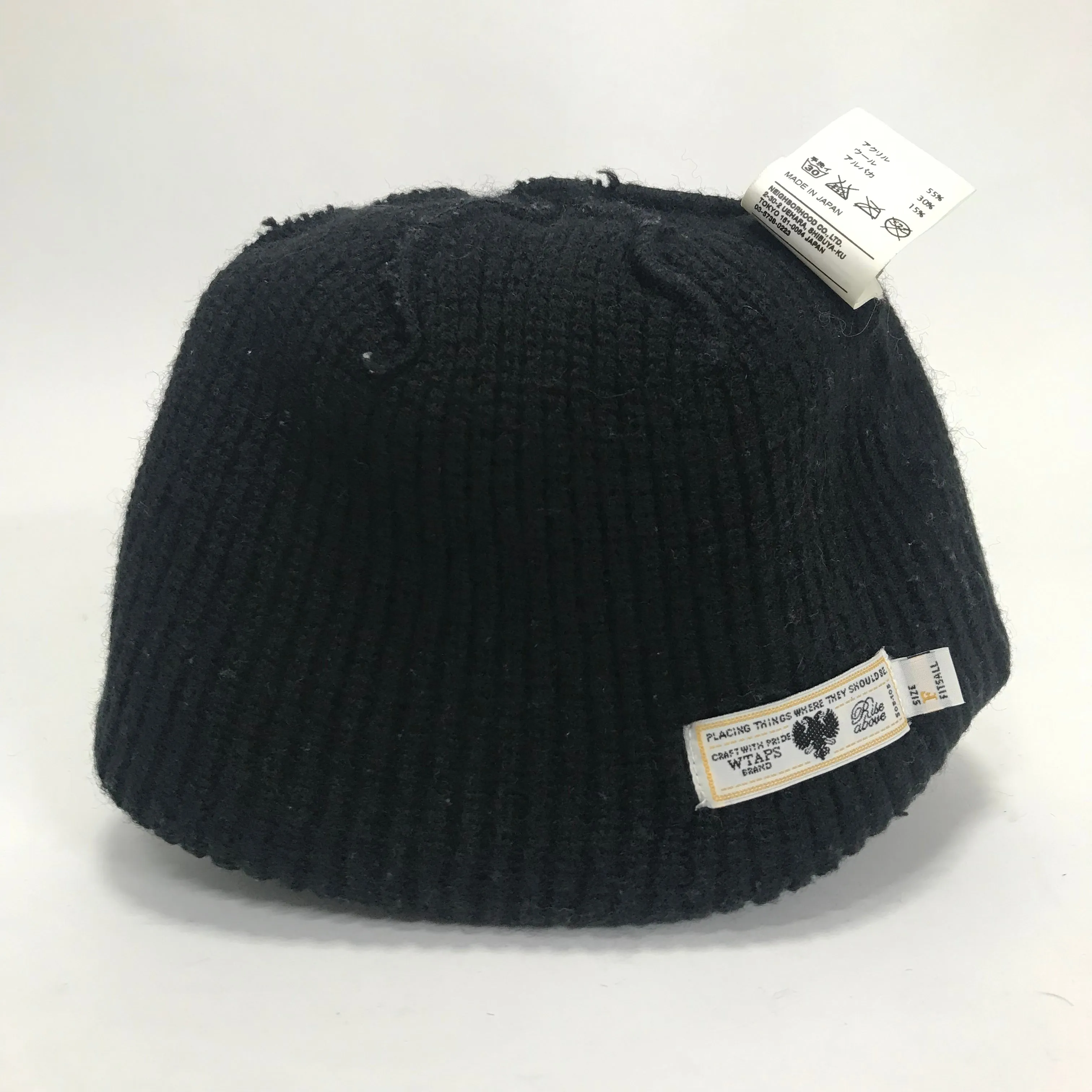 WTaps 10AW Black Watch Knit Beanie Black